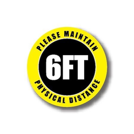 Ergomat 24in CIRCLE SIGNS Please Maintain 6FT Physical Distance DSV-SIGN 576 #3919 -UEN